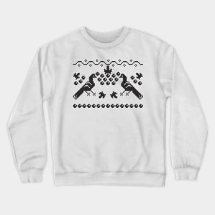 Ukraine ornament - kalyna & birds (black print) Crewneck Sweatshirt